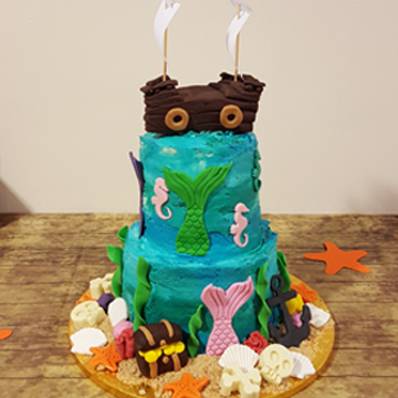 mermaid and pirate cake